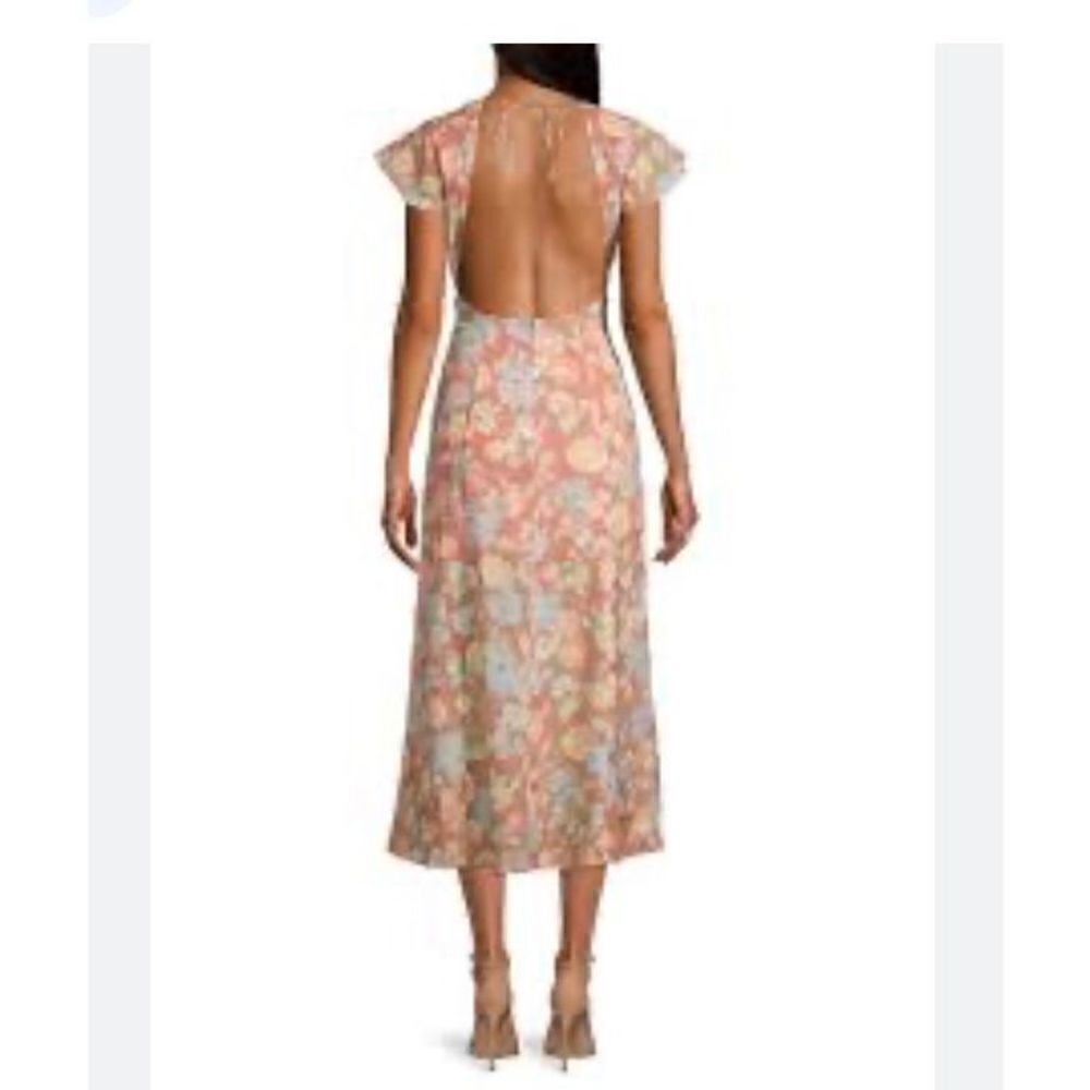 Hansen & Gretel Backless floral ￼ Cap sleeve maxi dress size S Saks fifth Ave